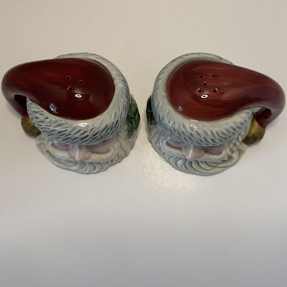 Fitz and Floyd OCI Salt & Pepper Shaker Set Santa Claus Christmas Holiday VTG - Picture 10 of 13